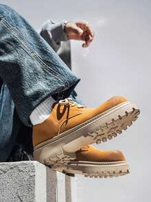 Men's Derby Shoes,Zapatos De Vestir, Formal Shoes, Fashionable Casual Retro Workwear Shoes, Office Shoes Suitable For Campus, Holidays, And Daily Versatile In All Seasons - 棕色 - 查看 4