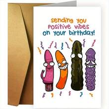 1pc Fun And Creative Birthday Cards, (6.5"X4.5"), Birthday Gifts For Girlfriends, Wives, Women, Unusual Items, Perfect Birthday Gifts For Colleagues, Family, Small Business Supplies (Envelopes, Greeting Cards), Christmas (Random Color, Random Style)