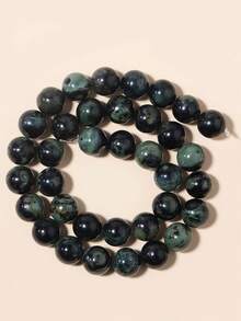 Cuentas de piedras naturales, cuentas sueltas de obsidiana, jade birmano, ojo de tigre, redondas y lisas, piedras preciosas de curación de energía para hacer joyas, pulseras y collares DIY