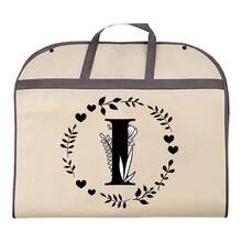 1个防尘衣物袋，防水衣物保护套，时尚26字母印花西装连衣裙衣物收纳袋，悬挂式衣柜整理袋，适用于学校、办公室、家庭、旅行、打包、收纳、返校季