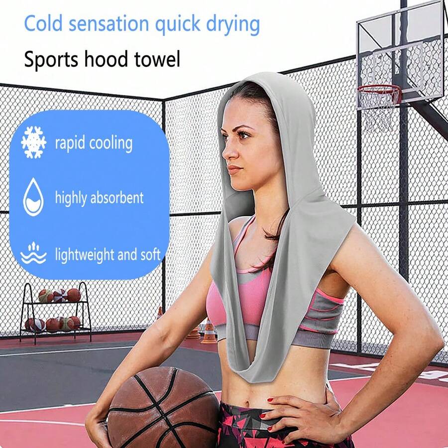 A Lightweight Cool Hooded Towel, Soft, Comfortable, Highly Absorbent And Easy To Carry - Suitable For Both Men And Women In Fitness, Outdoor Sports, Golf, Running And Other Sports Scenarios