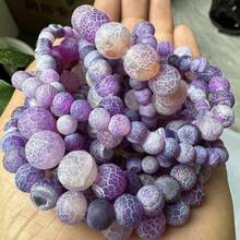15 英寸 4/6/8/10 毫米天然石圆珠、紫水晶/虎眼石/黑曜石/玫瑰石英和其他天然材料，用于脉轮疗愈和 DIY 珠宝制作、手链、项链和工艺品 - 彩色 - 查看 22