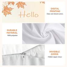 4pcs Thanksgiving Maple Leaf & Pumpkin 4-Piece Set, Single-Sided Printed Throw Pillow Covers 45*45cm, Peach Velvet