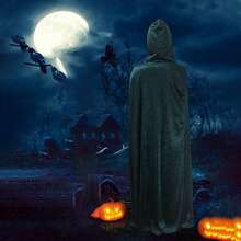 1pc Unisex Party Performance Hooded Cape Cloak With Velvet Fabric, Ideal For Various Festivals, Halloween Cosplay Costume, , Devil, Vampire, Dress Up,Festival Costume Props