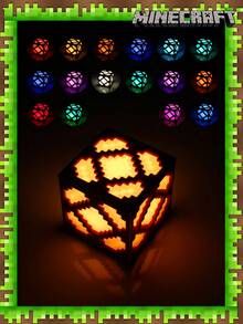 Minecraft 1 Stück Pixel-Stil Fluorit Spiellicht, Minecraft Redstone Modell Nachtlicht, LED stapelbares Cartoon-Licht, LED Nachtlicht, dekorative Umgebungsbeleuchtung, Schlafbegleiter Nachtlicht, wiederaufladbares Nachtlicht, kreative Bergbau-Lichtleuchte, modernes neues kreatives Licht, ideale Wahl für Dekoration, Heimkino, Raumdekoration, perfektes Geschenk, Weihnachtsgeschenk