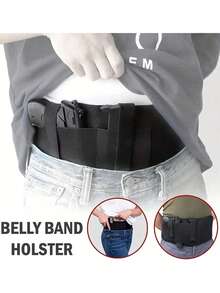 1pc Ultimate Belly Band Holster, Concealed Waist Holster Suitable For Men And Women, Compatible With Ruger, Smith & Wesson M&P 40 Shield Bodyguard, SIG SAUER, Beretta, 1911, Smith & Wesson Shield And Other Handguns. It Functions As A Handgun Holster, Gun Holster, Weapon Holster.