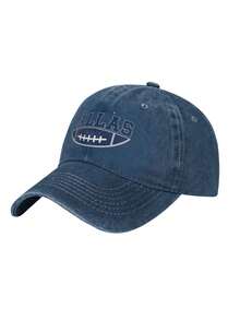 1pc Cowboy Baseball Cap With "City Love Dallas" Printed For Women & Men, Adjustable Casual Street Hat, Ideal For Outdoor Activities, Travel And Work - 藏蓝色 - 查看 4