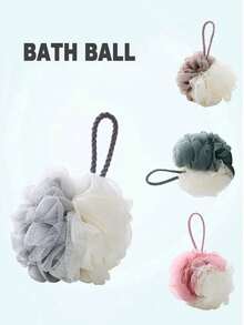 2个装柔软丝瓜络沐浴海绵，花卉图案奢华大号沐浴海绵，去角质沐浴海绵，3D花朵设计，男女通用泡泡浴海绵，温和去角质沐浴球，带防滑手柄，男女通用，家居浴室配件，1个装 - 彩色 - 查看 9