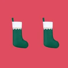 2/12 pièces/Bas de Noël en velours 36 cm Cadeaux de fête Bas de cheminée Décorations de Noël Bas de style campagnard Père Noël Convient pour la décoration de la maison pendant les vacances de Noël (Rouge, Vert) - Rouge - Voir 9