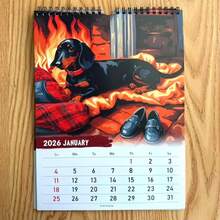 2026 Dackel Kalender - Lustiger Hunde Planer mit süßen Dackel Fotos, Monatskalender (Januar-Dezember) - Perfektes Geschenk für Hundeliebhaber, Zuhause, Büro oder Schreibtischdekoration - Ideal für Dackel Besitzer & Haustierbegeisterte - Lustiges Haustier Geburtstags- oder Einweihungsgeschenk, Weihnachten, Weihnachtsgeschenke, Weihnachtsdekoration, Neujahrsgeschenke, Neujahrsdekoration - Verschiedenfarbig - Übersicht 2