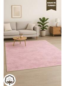 SẢN XUẤT TẠI THỔ NHĨ KỲ Thảm Thổ Nhĩ Kỳ In Kỹ Thuật Số Inci – Mềm mại, Thảm Có Thể Giặt Được Với Mặt Sau Bằng Nỉ Chống Trượt – Thảm Trang Trí Hiện Đại, Thích Hợp Cho Phòng Khách, Phòng Ngủ, Hành Lang Hoặc Lối Vào – Có 7 Kích Cỡ (50*60, 50*80, 60*100, 80*120, 80*150, 80*200, 80*300 Cm). Thiết Kế Khô Nhanh, Thấm Hút Cao, Mềm Mại Và Thoải Mái. Thích Hợp Cho Cả Sử Dụng Trong Nhà Và Ngoài Trời - Màu Hồng baby - Xem 1