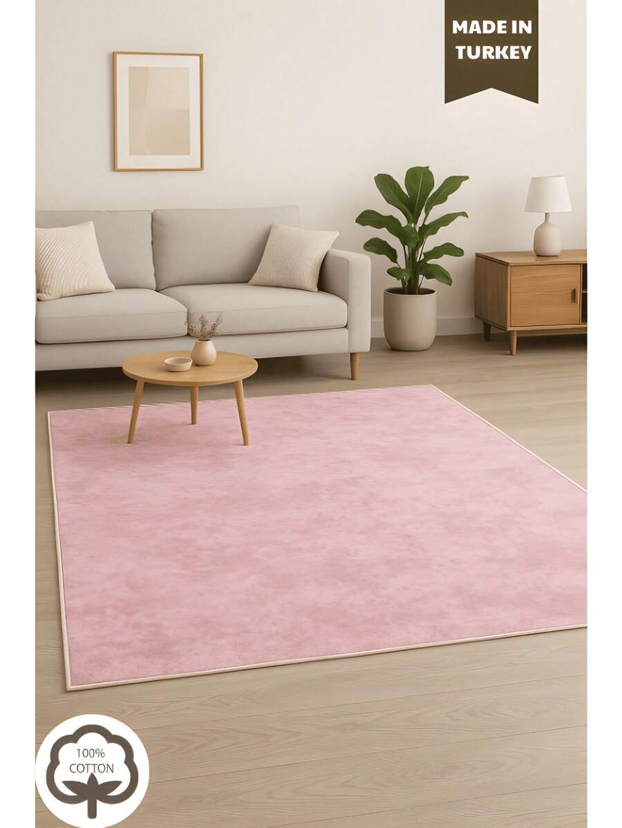 SẢN XUẤT TẠI THỔ NHĨ KỲ Thảm Thổ Nhĩ Kỳ In Kỹ Thuật Số Inci – Mềm mại, Thảm Có Thể Giặt Được Với Mặt Sau Bằng Nỉ Chống Trượt – Thảm Trang Trí Hiện Đại, Thích Hợp Cho Phòng Khách, Phòng Ngủ, Hành Lang Hoặc Lối Vào – Có 7 Kích Cỡ (50*60, 50*80, 60*100, 80*120, 80*150, 80*200, 80*300 Cm). Thiết Kế Khô Nhanh, Thấm Hút Cao, Mềm Mại Và Thoải Mái. Thích Hợp Cho Cả Sử Dụng Trong Nhà Và Ngoài Trời - Màu Hồng baby - Xem 1