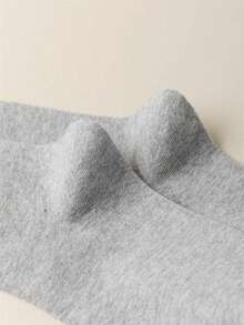 4 Pairs Women's Seamless Elastic Calf High Socks, Casual Everyday Wear, Spring/Autumn