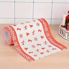 1 rolă de prosoape de hârtie de bucătărie de Crăciun, lavete și cârpe de curățare de unică folosință, îngroșate, cu 3 straturi, cu dublă utilizare, umede și uscate, absorbante, rezistente la ulei, lavabile, reutilizabile, pentru spălatul vaselor, acasă, articole pentru petreceri de sărbători, instrumente de curățenie pentru uz casnic, cadou perfect pentru Crăciun, Ziua Recunoștinței, Anul Nou, decorațiuni interioare, articole esențiale pentru bucătărie, stiluri aleatorii, festive, lavetă leneșă, role de hârtie, vrac