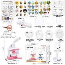 DIY Kids Button Maker For Fridge Magnets And Badges (Pink) - Pink - View 4