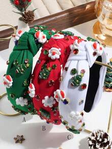 1pc Women's Fashion Sequin Velvet Snowflake Christmas Headband, Wide Knotted Design Suitable For Daily Wear And Christmas Holiday, Hair Band, Hair Hoop ,Makeup