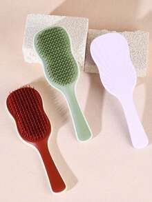 1 perie de păr, ușor de descurcat, îngrijirea scalpului, potrivită pentru toate tipurile de păr, inclusiv păr natural creț, drept, uscat și ud, design creativ al pieptenelor, prietenoasă cu scalpul, ideală pentru întoarcerea la școală, călătorii și accesoriu de păr pentru femei