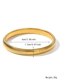 18k Gold Plated Retro Classic Personalized Women's Stainless Steel Bracelet, Not Easy To Fade And Low Sensitivity, Elastic Bracelet, Jewelry Accessories Suitable For Multiple Sizes And Scene Decoration Needs, Very Suitable For Women's Autumn And Winter Wear Matching, Suitable For Daily Wear 