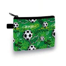 酷炫足球主题零钱包，色彩缤纷，节日足球印花，休闲风格，涤纶材质 - 彩色 - 查看 15