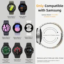 1pc Silvery Black Quick Release Metal Strap For Samsung Galaxy Watch 7 Band, Galaxy Watch 6 Bands 6 Classic 47mm 43mm, 5 4 44mm 40mm FE 5 Pro 45mm 4 Classic 46mm 42mm, Stainless Steel Strap For Men & Women, 20mm