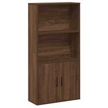 Libreria Larryhot in rovere marrone 60x24x120 cm in legno ingegnerizzato, resistente e durevole, facile da montare, stile decorativo, adattA, Per riporre soprammobili, statuette, libri, piccoli oggetti, ecc. - Castano - Visualizzare 2