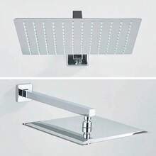 Ducha chuveiro inox quadrado 20X20 /30*30cm Furos de Silicone Com braco 40cm - 30*30cm prata - Visão 4