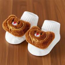 Baby Walking Socks With Grippers Soft Cute Cartoon Animal Design Infant Non Slip Socks For Indoor - 白色 - 查看 2