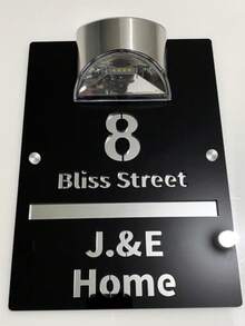 Solar Powered House Number Plaque - Automatically Lights Up At Dusk. Elegant Gold Appearance, Energy-Efficient And . Perfect For Home Decor Or Gift To Loved Ones. - Multicolor - View 21