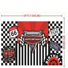 1pc Birthday Backdrop For Party Car Racing Stripes Lattice Photo Booth Prop Background Birthday Decor Photography Backdrops Vinyl