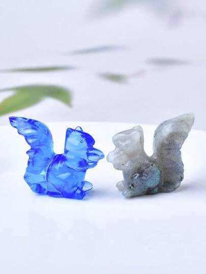 CUPIDCRYSTAL 1pc Crystal Carved Squirrel Figurine, Suitable For Home Decoration. It Is A Crystal Gift For Meditation Stones, Healing Crystals, And Stones. It Is The Perfect Holiday Gift Choice For Family And Friends.