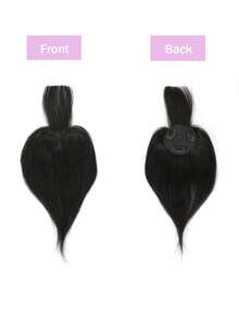 Hair Toppers For Women Real Human Hair Pieces Human Hair Toppers For Women With Bangs Clip In Bangs Hair Extensions For Daily Wear - Natural & Black - View 4