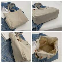 حقيبة يد نسائية من النايلون، حقيبة كبيرة السعة للتنقل، حقيبة يد بسيطة ذات لون أحادي