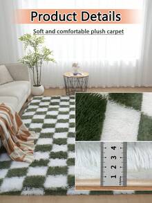 1pc Plush Area Rug, Non-Slip Carpet For Home, Living Room, Bedroom