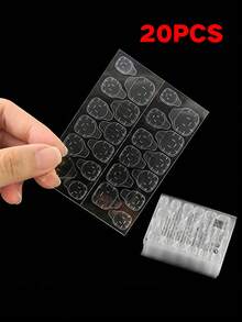 5/10/20/30/60张装透气双面胶贴，超强粘性假指甲胶贴，透明柔韧，适用于美甲、果冻胶、美甲用品、化妆工具、美甲艺术工具