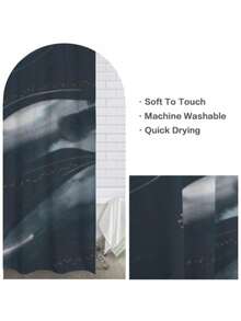 1PCS Funny Christmas Shower Curtain, Winter Xmas Bathroom Curtain Polyester Home Bathtub Curtain Water-Resistant Bathroom Xmas Decor, Multiple Sizes Bathroom Decor