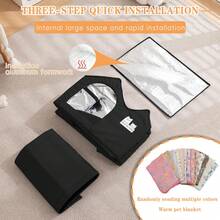 Foldable Dog Cat Kennel Waterproof Pet Shelter With Double Roof Design Elegant Insulated Warm Kennel For Small And Medium Dogs And Cats - Black - View 3