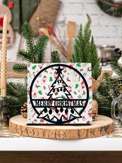 1 قطعة حامل مناديل معدني أسود على شكل شجرة عيد الميلاد، ديكور تذكاري لعيد الميلاد وعيد الشكر، حرفة من الحديد المطاوع الإبداعية، مناسب للمنزل والغرفة الصالون والنوم، رف تخزين مناديل على المكتب، ديكور عيد، هدية للعائلة والأصدقاء