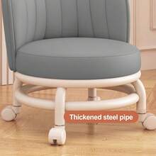 Senmeo 360° Swivel Rolling Stool – Ergonomic PU Leather Seat, Heavy-Duty Metal Frame With Shock Absorbing Casters, Ideal For Garage, Office, Pedicure & Childcare Use - Xám - Xem 4