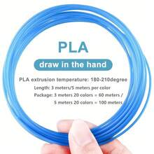 3D打印笔PLA耗材补充装，3D打印笔PLA耗材20色，每色3米/5米 - 3D PLA耗材1.75毫米，适用于SCRIB3D、PIKA3D、MYNT3D、LIHUACHEN等品牌。 - 米色 - 查看 3