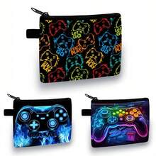 Cool Coin Purse, Gamers'Style, Wallet In Colourful,Festive Game Printed Wallet - Casual Style, Polyester Material Gamers'Style - Multicolor - View 3