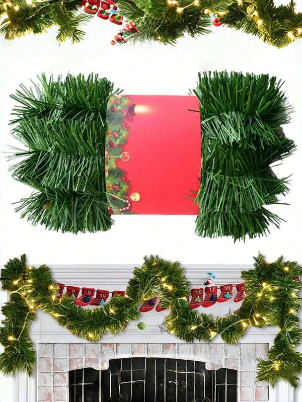 Decoraciones de guirnalda navideña, guirnalda de pino artificial verde suave sin iluminación, follaje navideño de alta calidad para uso en interiores y exteriores, decoración navideña para el hogar y el jardín, decoraciones para bodas y fiestas, decoración de escaleras y chimeneas, elaboración de coronas y adornos para el árbol de Navidad (empaque aleatorio), decoración del hogar, decoraciones navideñas, decoración de habitaciones