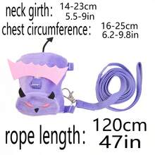 Ferret Harness Leash, Adjustable Demon Style Pet Ferret/Meerkat Vest Harness For Walking, Halloween Costume