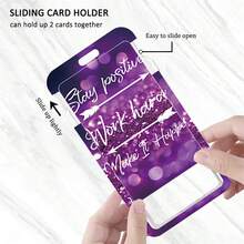 1 pieza (Clip de insignia + Cordón + Portador de tarjeta) Insignia personalizada púrpura "Mantén una actitud positiva y trabaja duro" con flecha, carrete retráctil versátil y minimalista, portador de tarjeta de identificación de enfermera con clip giratorio, llavero, cordón impreso por ambos lados en color púrpura, soporte de insignia desmontable adecuado para escuela, personal médico, trabajadores sociales, accesorios de oficina unisex, regalo del Día de la Enfermera (Púrpura) - Morado - Ver 7