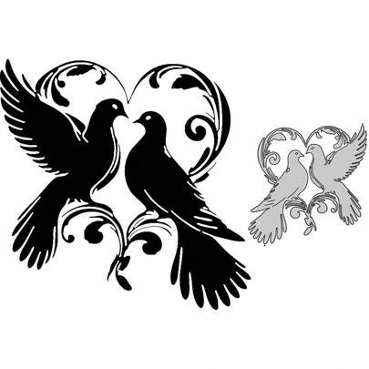 1 件爱心主题银灰色金属模切模具，适用于剪贴簿装饰、DIY 剪贴簿纸艺、压花工艺、工艺和卡片制作、贺卡制作金属模切模具