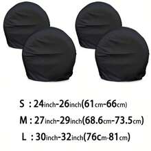 4pcs Tire Covers - Wheel Protectors For Trucks, SUVs, Trailers, Cars, Campers, RVs, Universal Fit For 24-32 Inch Tires, Black Wheel & Tire Covers, UV/Dust/Rain/Snow Resistant
