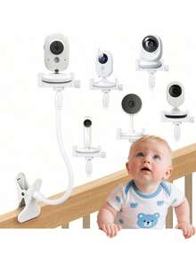 1pc New 360° Rotatable Flexible Coil Base Phone Holder With Camera Mount, Universal Bedside Stand For Smartphones, Home Security Cameras & Baby Monitors - Bracket - View 2