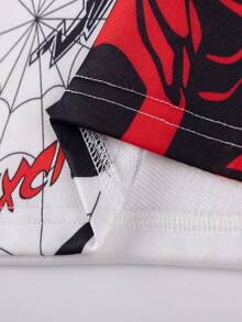 Boys' Spider - Themed Sweatshirt Set: Long - Sleeve Top With Cool Superhero Print And Matching Red Joggers - Burgundy - View 7