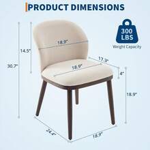Lot de 2 chaises de salle à manger, chaises de cuisine modernes rembourrées avec ergonomique, capacité de charge de 136 kg, chaises de salle à manger avec pieds en bois pour cuisine, salle à manger, restaurant. 2 chaises de salle à manger, beiges, sans accoudoirs, rembourrées, en polyester, avec pieds en bois, pour le salon, la cuisine et le bureau. - Beige - Voir 6