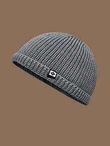 1 Peça Gorro de Pescador Simples, Boné de Malha de Cor Sólida Unissex, Chapéu de Proteção Contra Frio Estiloso, Gorro de Algema para Homens e Mulheres no Outono - Multicolorido - Visão 12