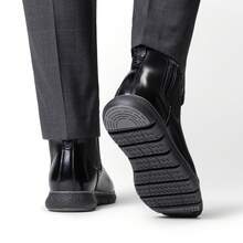 Men's Chelsea Boots Slip On Comfort Leather Casual Shoes - 黑色 - 查看 8